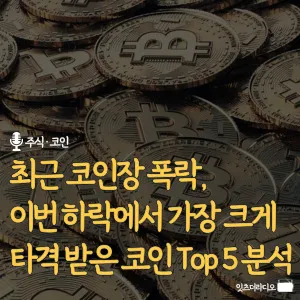 최근 코인장 폭락, 이번 하락에서 가장 크게 타격 받은 코인 Top 5 분석